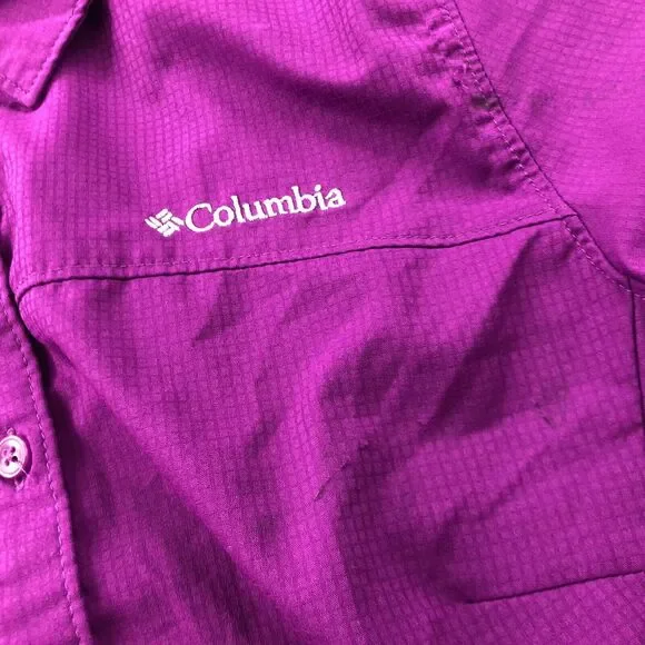 Columbia Shirt Womens XS Purple Short Sleeve Vented Fishing Outdoors PFG * - Picture 7 of 15